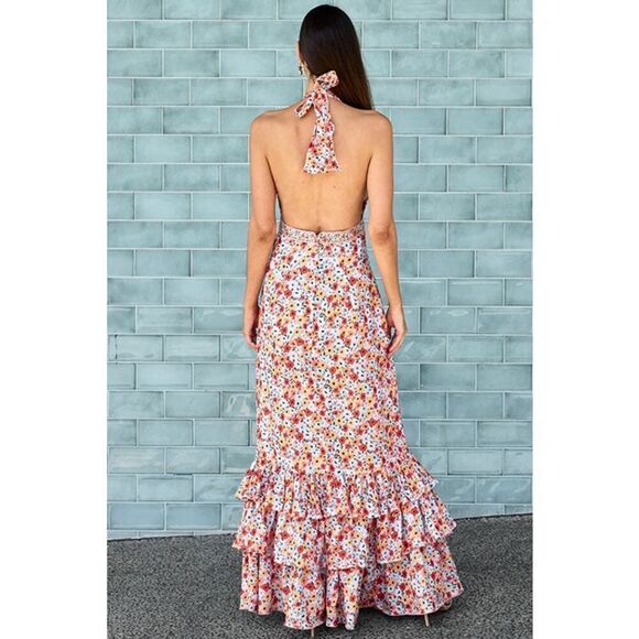 Agua by Agua Bendita Magnolia La Fania Atardecer Maxi Dress XS - Picture 3 of 13